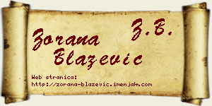 Zorana Blažević vizit kartica